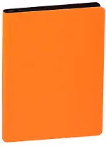 Ежедневник недат. А5 136л "Наппа" неоново-оранжевый, кожзам, мягк. переплет, черный срез, ляссе, Escalada
