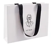 Пакет подарочный А4 "Цитаты. Чехов А.П." горизонт., нейтр., Bookvalno