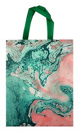 Сумка-шоппер Marble style (мрамор розовый с бирюзовым) (ПВХ) (25х35х12) (12-PhoenixBag-4)