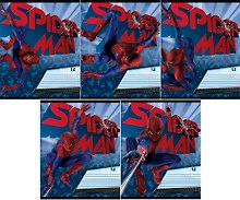 Тетрадь 12л узк.лин. "Spider-man" выб.УФлак, тиснение фольгой, ассорти, Disney