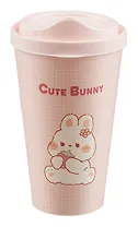 Стакан с крышкой Kawaii Зайчик (пластик) (550 мл) (СП2-2024)
