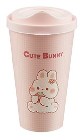 Стакан с крышкой Kawaii Зайчик (пластик) (550 мл) (СП2-2024)