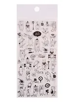 Наклейки Черно-белые коты бумажные , 9*17,5 (6 листов)