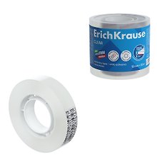 Лента клейкая 04шт 12мм*33м "Clear" прозрачная, 35мкм, пласт.втулка, Erich Krause