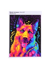Кпн-037 Картина по номерам Яркая овчарка (ПочСебяХуд) (38х28,5 см) (коробка) (LORI)