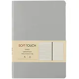 Книга для записей А5 80л "Soft Touch. Белое золото" иск.кожа, инт.обл., лин., тчк., нелин., ляссе, инд.уп.