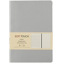 Книга для записей А5 80л "Soft Touch. Белое золото" иск.кожа, инт.обл., лин., тчк., нелин., ляссе, инд.уп.