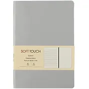 Книга для записей А5 80л "Soft Touch. Белое золото" иск.кожа, инт.обл., лин., тчк., нелин., ляссе, инд.уп.