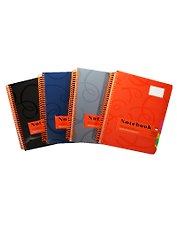 Тетрадь А4 200л кл. "Notebook" пласт.обл., 5 цв.разделителя, широкая спираль, инд.уп., ассорти