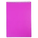 Блокнот А5 80л кл. "LINE NEON" розовый, пласт.обл, спираль