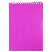 Блокнот А5 80л кл. "LINE NEON" розовый, пласт.обл, спираль