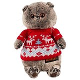 Игрушка мягкая Budi Basa, Басик в свитере с оленями 19см Ks19-089