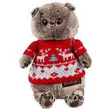 Игрушка мягкая Budi Basa, Басик в свитере с оленями 19см Ks19-089