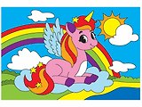 Набор ТМ Рыжий кот Холст мини 10х15см по номерам ЕДИНОРОГ НА РАДУГЕ (Арт. Х-9358)
