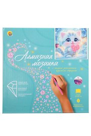 Набор для творчества Рыжий Кот. Алмазная мозаика классическая «Зимний котенок», 20 х 20 см, 24 цвета, с подрамником, с полным заполнением