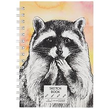 Скетчбук А5 60л "SKETCHBOOK. Raccoon", 120г/м2, софт. тач, евроспираль