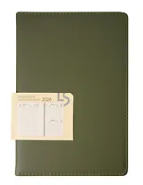 Ежедневник дат. 2026г. А5 176л "MAPLE" оливковый, 7Б, иск.кожа, обл.поролон, тв.переплет, тонир.блок, скругл.углы, ляссе, инд.уп