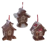 Украшение новогоднее Избушка с подсветкой, 3 варианта (керамика) (7х5х8) (744509)