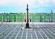Открытка с видами (СПб) Дворцовая площадь.Зимний дворец и Александр. колон [SPB-021]