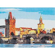 Картина-раскраска по номерам «Уютная Прага перед закатом», 22 х 30 см, Рыжий Кот