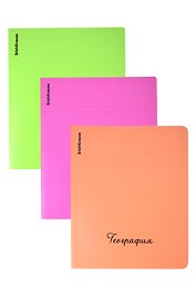 Тетрадь 48л кл. ТЕМА "Neon. География"  пласт.обл., ассорти, ErichKrause