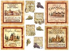 Декупажная карта Винные этикетки (27-0008) (А4)