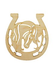 Фигурка для декупажа Подкова Голова Лошади (141501) (145х155мм) (Игрушка из дерева)