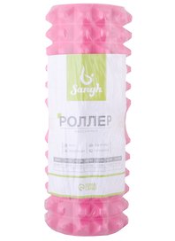 Роллер массажный для йоги (пластик) (розовый) (33х13)
