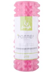 Роллер массажный для йоги (пластик) (розовый) (33х13)