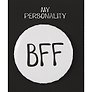 Значок круглый BFF (белый) (металл) (38мм)
