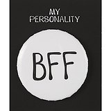 Значок круглый BFF (белый) (металл) (38мм)