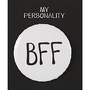 Значок круглый BFF (белый) (металл) (38мм)