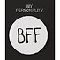 Значок круглый BFF (белый) (металл) (38мм) - 0