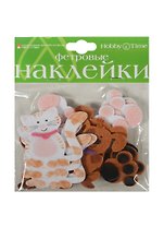 Декоративные наклейки из фетра Котята и щенята (2-093/05) (2 вида) (упаковка)