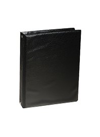 Тетрадь 80л кл. "Black" на кольцах, 7БЦ, смен.блок, ПВХ-обложка, черная, Спейс