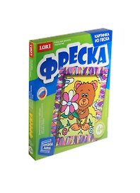 Набор для творчества LORI Фреска, Картина из песка "Мишка с ромашкой"