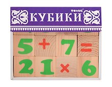 Кубики, Томик,  "Цифры", 12 шт.,  деревянные