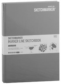 Скетчбук 17,6*25см 44л "SKETCHMARKER MARKER LINE", 160г/м2, 7БЦ, цв.угольный