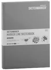 Скетчбук 17,6*25см 44л "SKETCHMARKER MARKER LINE", 160г/м2, 7БЦ, цв.угольный