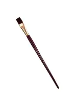 Кисть художественная Вернисаж, синтетика бордовая, плоская, длинная ручка №22, Гамма