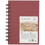 Скетчбук А6 62л "Travelling sketchbook"  слоновая кость, рисов.бумага 130г/м2, пружина слева, Гознак