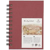 Скетчбук А6 62л "Travelling sketchbook"  слоновая кость, рисов.бумага 130г/м2, пружина слева, Гознак