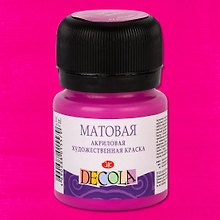 Краска акриловая фуксия 20мл "Декола" матовая, ЗХК