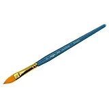 Кисть художественная №12 "Галерея", синтетика, плоскоовальная "кошачий язык", короткая ручка, Гамма