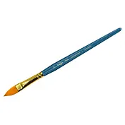 Кисть художественная №12 "Галерея", синтетика, плоскоовальная "кошачий язык", короткая ручка, Гамма