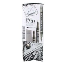 Набор капиллярных ручек Line Maker 3шт графит
