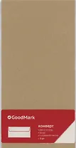 Конверт Е65 (110*220) 5шт, крафт 80г, силик. лента, GoodMark