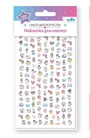 Набор детских наклеек для ногтей. Милые зверята