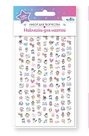 Набор детских наклеек для ногтей. Милые зверята