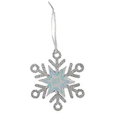 Украшение «Снежинка серебряная», 14 см